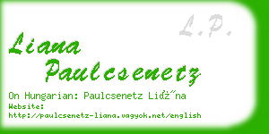 liana paulcsenetz business card